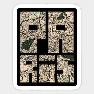 Paris, France City Map Typography - Vintage Sticker